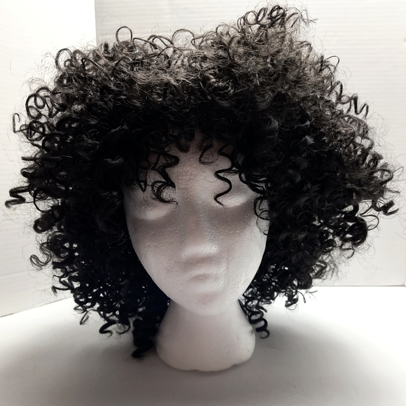 Women's Curly Wig Synthetic Women's Black Color - Picture 1 of 9
